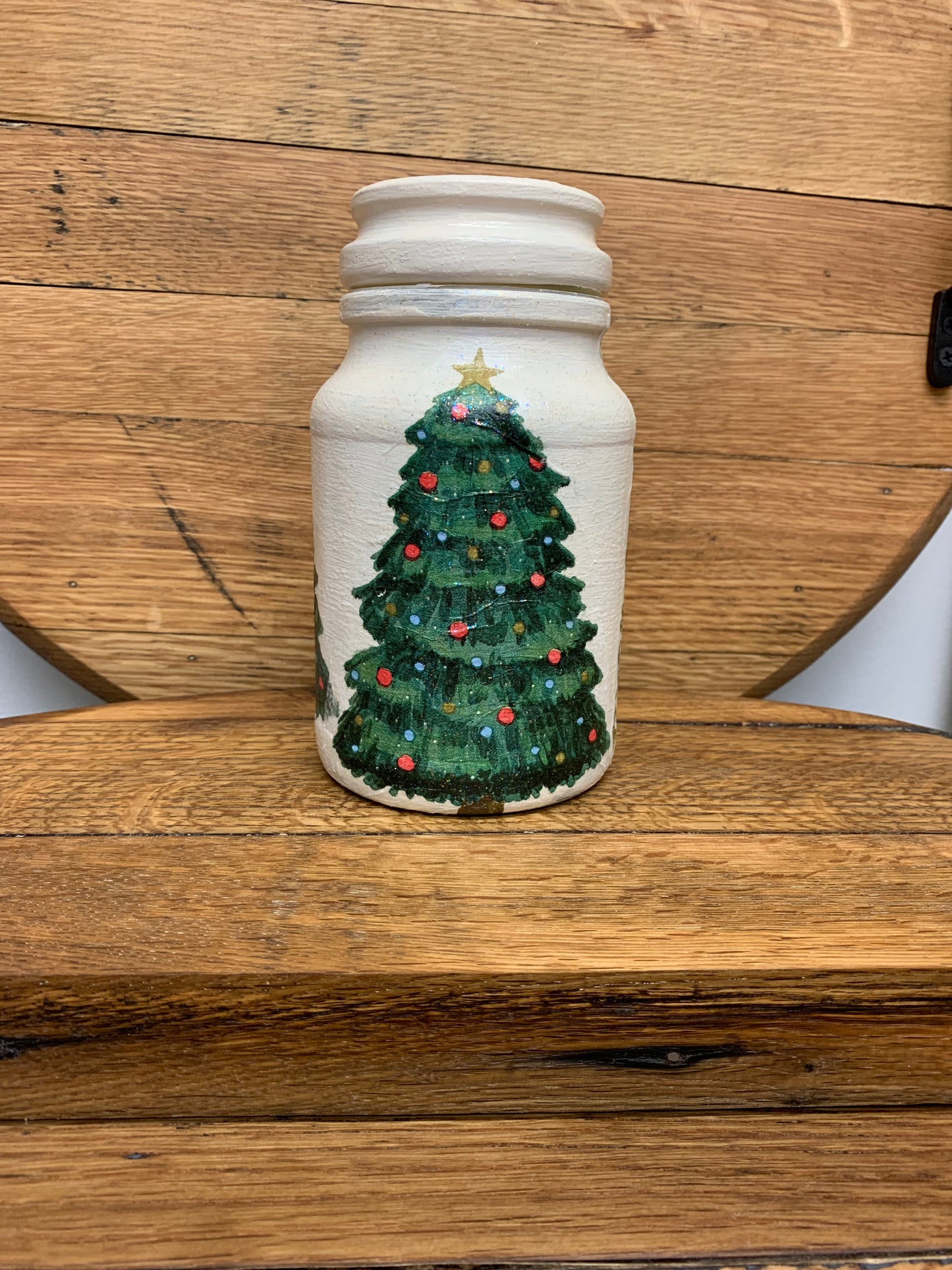 Eden's Hand Designed & Painted Christmas Storage Jars (with or without Lights)