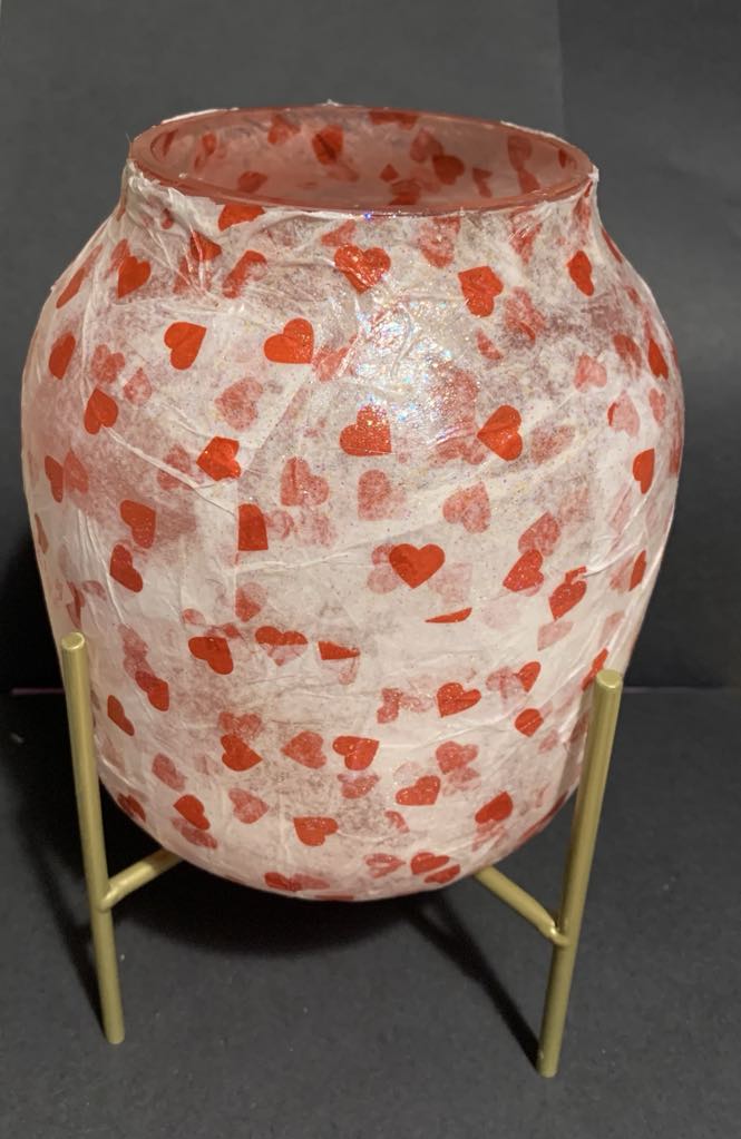 Decoupage Heart Vases/Planters & Light Holder