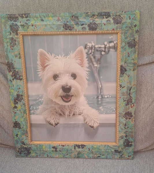 Cheeky Terrier in the Bath